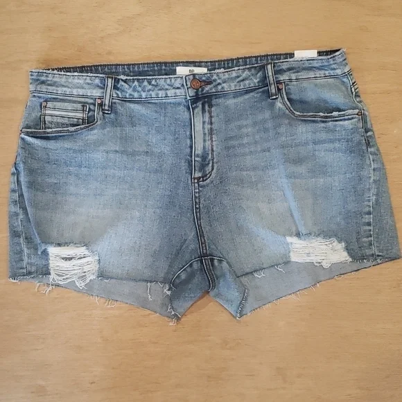 Bp Midrise Denim Distressed Shorts NWT