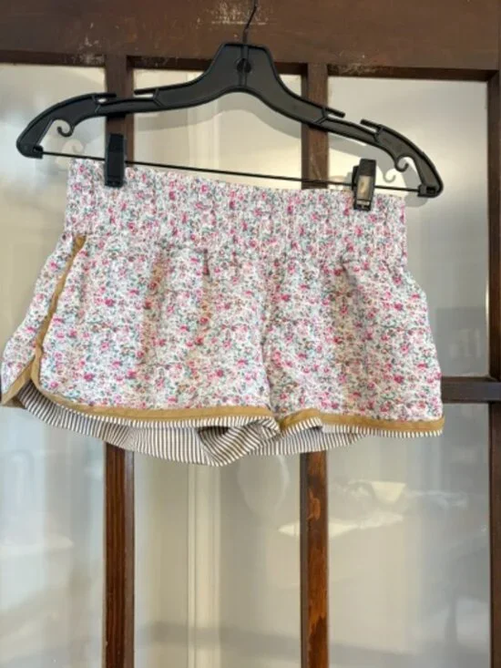 We the Free Floral Shorts with Brown Piping, Size XS