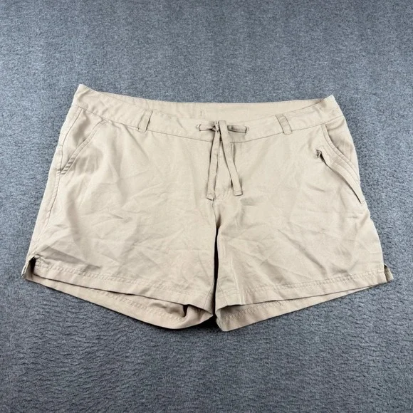 Magellan Outdoors Hiking Shorts Women's XXL Khaki Tan Drawstring Utility Cargo