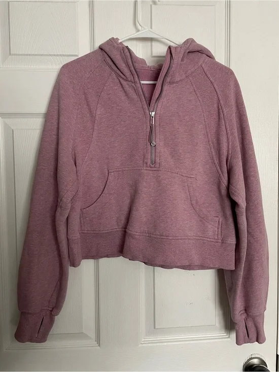 Lululemon Women’s XS/S Light Pink Heathered Half-Zip Hooded Scuba Sweatshirt