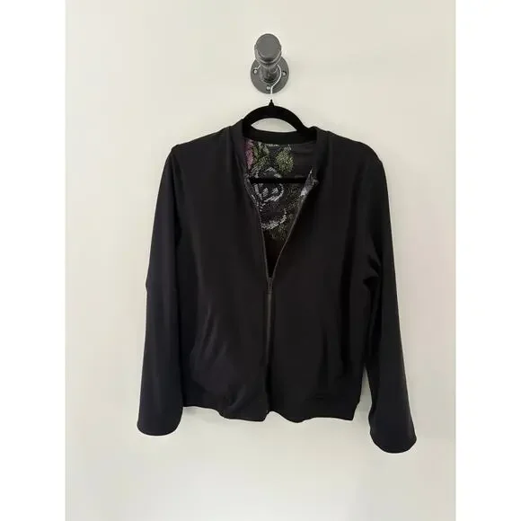 Lululemon Reversible Floral Print Full Zip Bomber Jacket Size 6