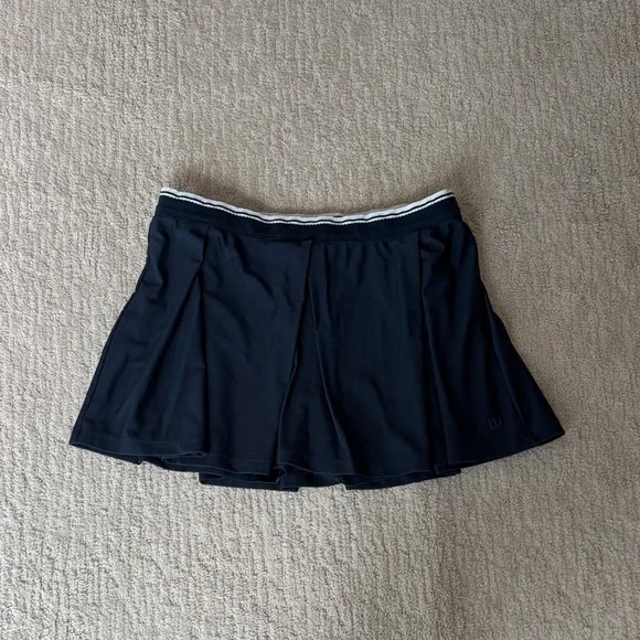 Wilson Navy Athletic Tennis Skort with White Waistband Trim
