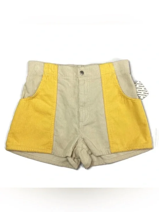 Urban Outfitters Color Block Corduroy Retro Shorts in Yellow Size 27 NEW!