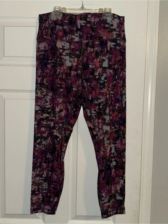lululemon athletica Purple & Black Abstract Print Leggings