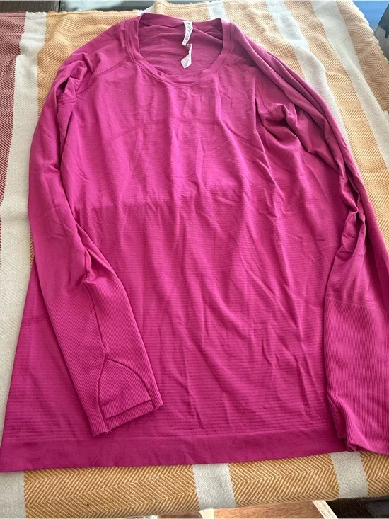 Lululemon Swiftly Tech Long Sleeve 2.0 Pink Running Top Size 12