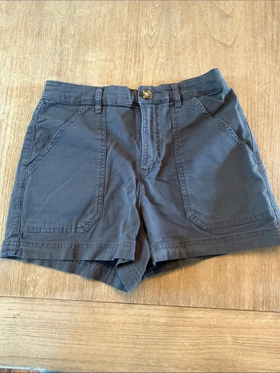 Marine Layer High Waisted Dark Gray Cotton Shorts