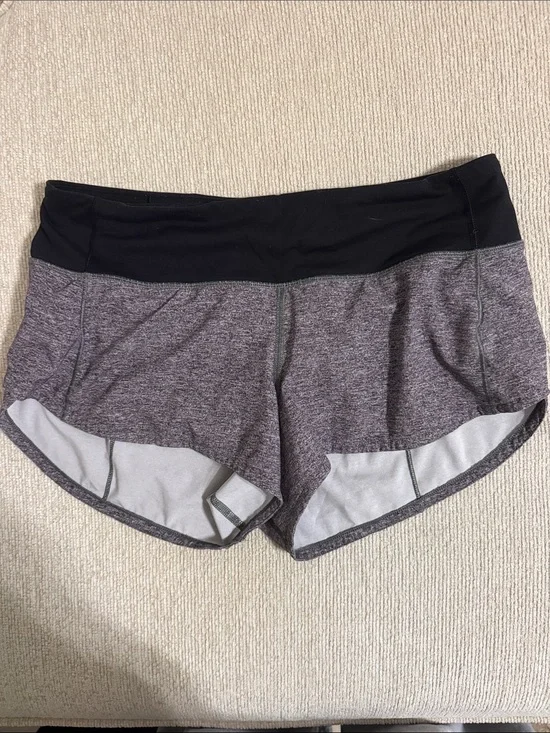 lululemon athletica Black Waistband Heather Gray Athletic Shorts