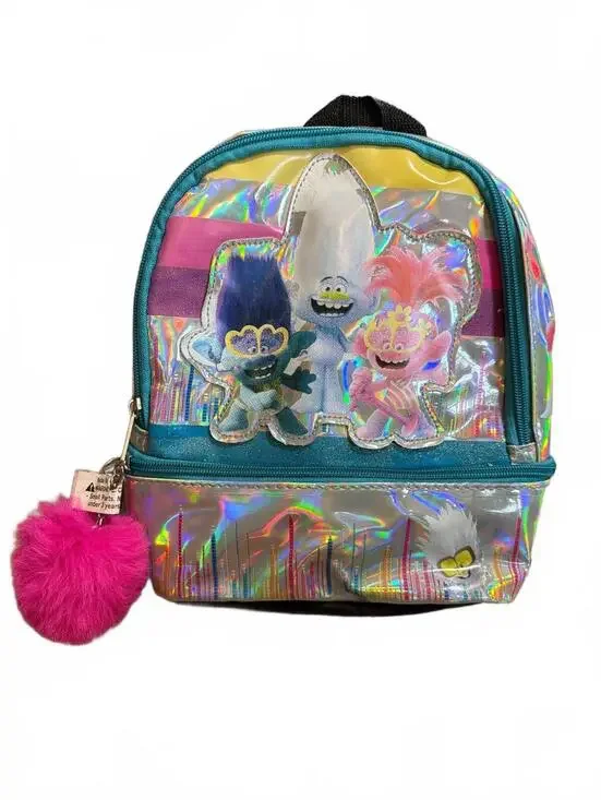 DreamWorks Trolls World Tour Holographic Mini Backpack with Pink Pom Pom
