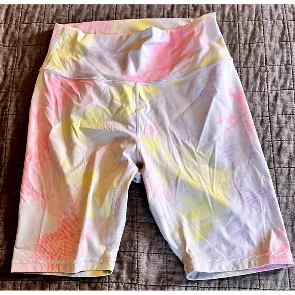 Zyia Active Pastel Tie Dye High Waisted‎ Biker Shorts Yoga Small