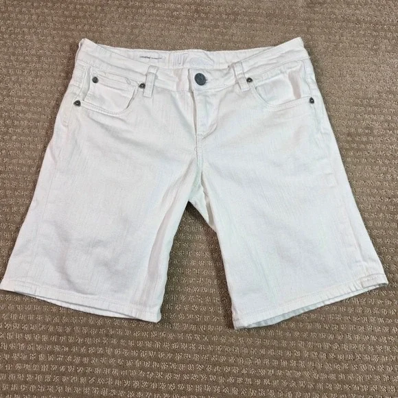 KUT from the‎ Kloth Catherine Boyfriend Short Size 4 White Denim KS734MB1N