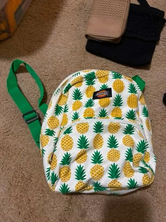 Dickies Kids Pineapple Print Mini Backpack - White, Yellow & Green
