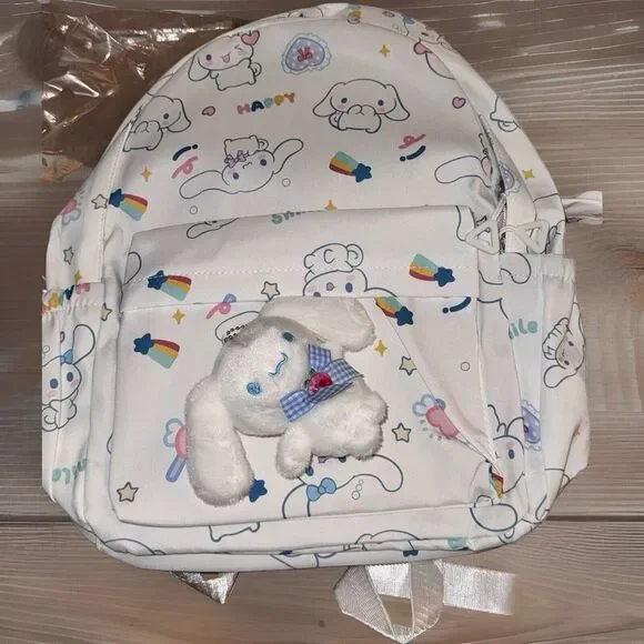 Colorful Cinnamoroll Cute‎ White Backpack Bag - New