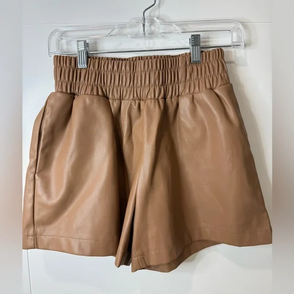 Women's Faux Leather High Rise‎ shorts by Aaron & Amber