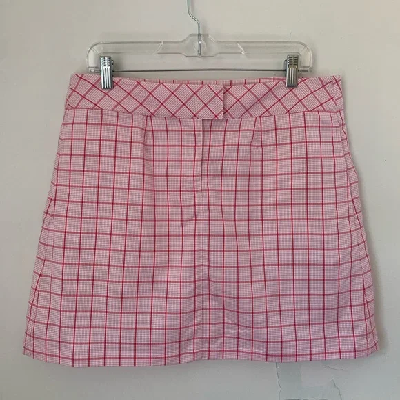 Puma Pink Sporty Checked Skort Size 12 Tennis Golf