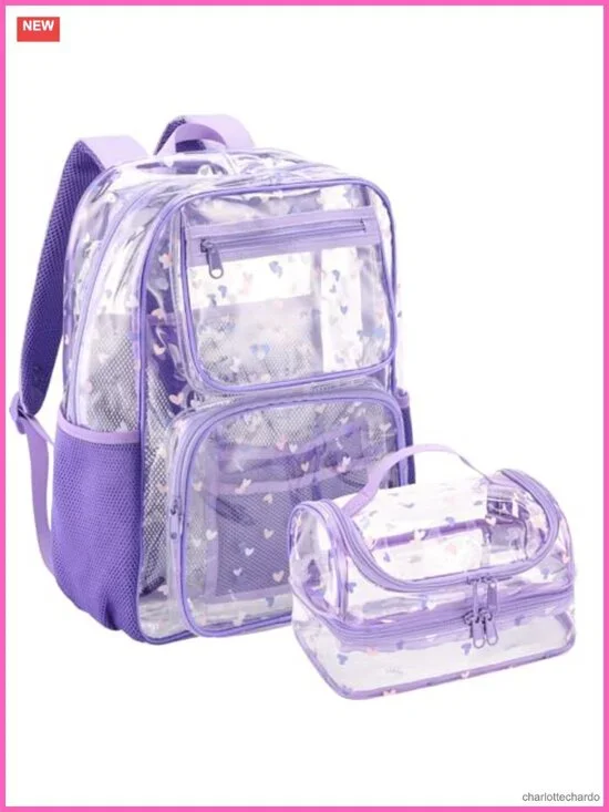Clear Backpack & Lunch Box Set for School