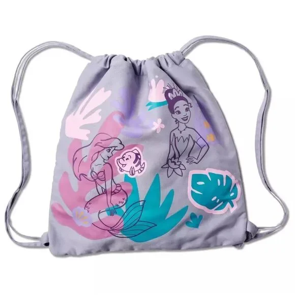 Disney Princess Drawstring Bag one‎ size purple NWT in packaging