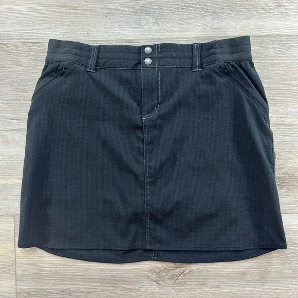Kuhl Skort Womens 10 Black STRATTUS Hiking Camp Lined Skirt Zip‎ Pockets Stretch