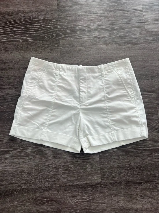 Vince White High-Waisted Tailored Shorts