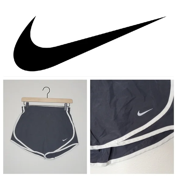 Nike Dri Fit Running Shorts‎ Women Size Small Black White Trim Athletic