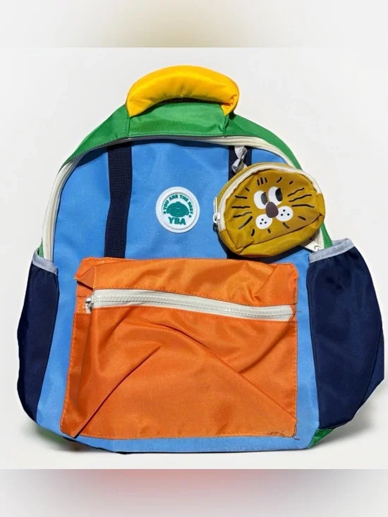 Cute Colorful Lightweight School 14in Backpack for Kid/Toddler Green Blue Orange