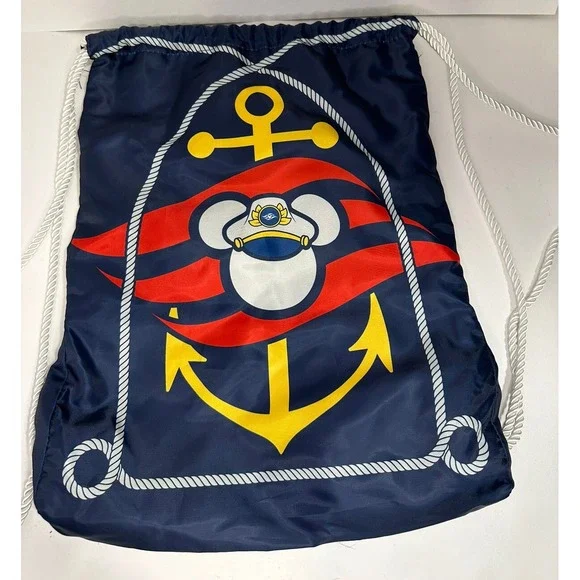 Disney Cruise Line Mickey Mouse Drawstring Backpack Excellent‎ Condition