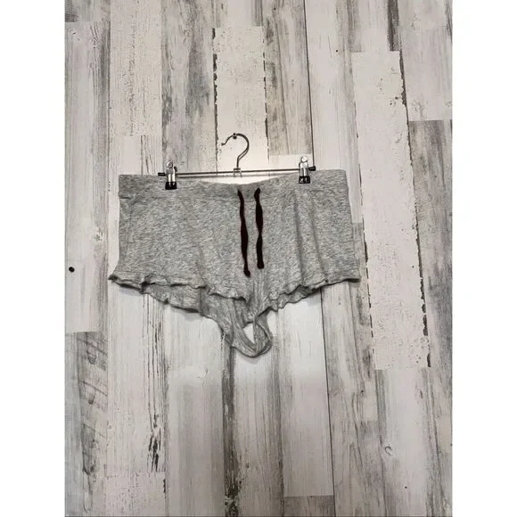 Victoria’s Secret PINK Sleep Shorts Women’s Large Gray Ruffle Hem Lounge Pajama