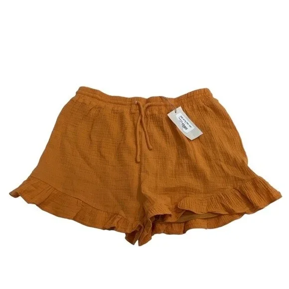 NWT ‘ NEW IN ‘ Gauze Lined Shorts with Ruffle Hem l‎ Size LARGE