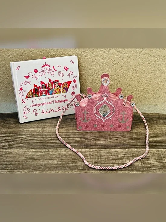 Disney Cruise Line Princess Pink Purse and Princess Autographs Book Set
