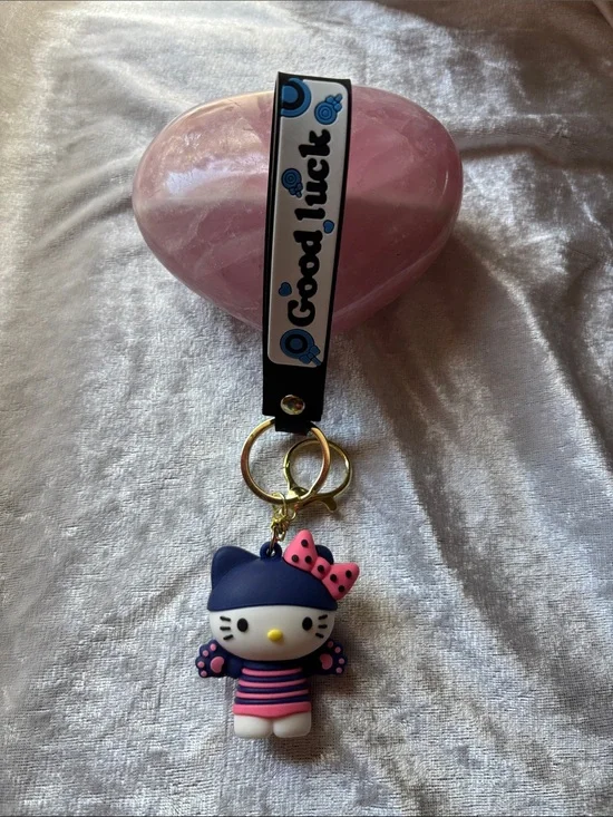 Hello Kitty Navy, Pink & White Wrist Strap Keychain