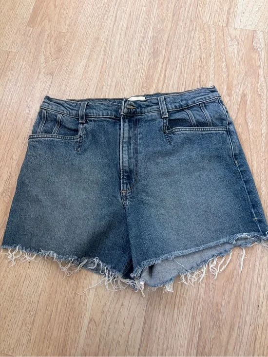 Favorite Daughter Blue Jordie Super High Rise Cut Off Denim Short Women's 30