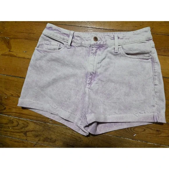 Universal Thread Vintage Midi Purple Acid Wash Denim Shorts Womens Size 8/28‎