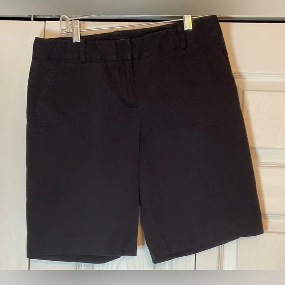 J Crew Charcoal Black‎ Cotton Bermuda Shorts Size 10