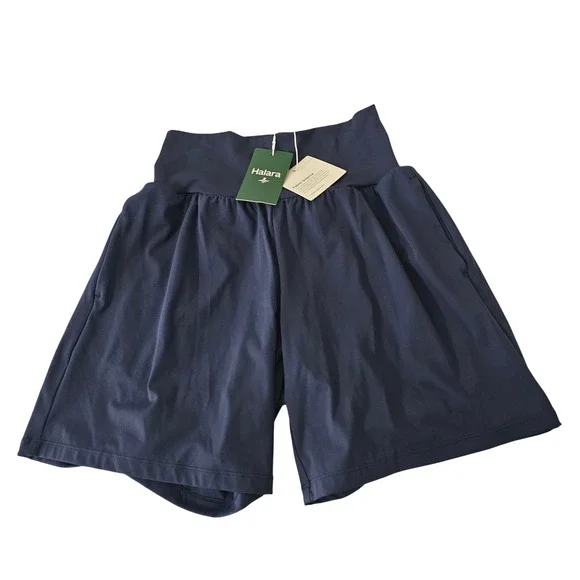 Halara Softlyzero Airy 2-in-1 Flowy Shorts Small Navy Blue Athletic Athleisure