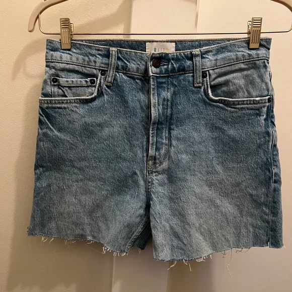 Rails Jean Shorts Size 28 Topanga High Rise Straight Distressed‎ Button Fly