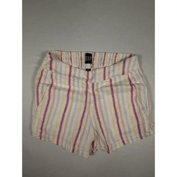 Gap Shorts Womens XS Multicolor Striped Linen Rayon Seersucker Chino Summer