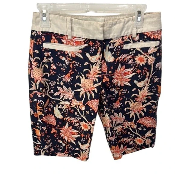 Leifsdottir‎ Floral Print Shorts Size 0 Colorful Bird Botanical