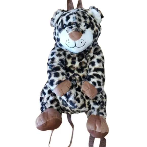 Critter Collection Leopard Print‎ Plush Backpack