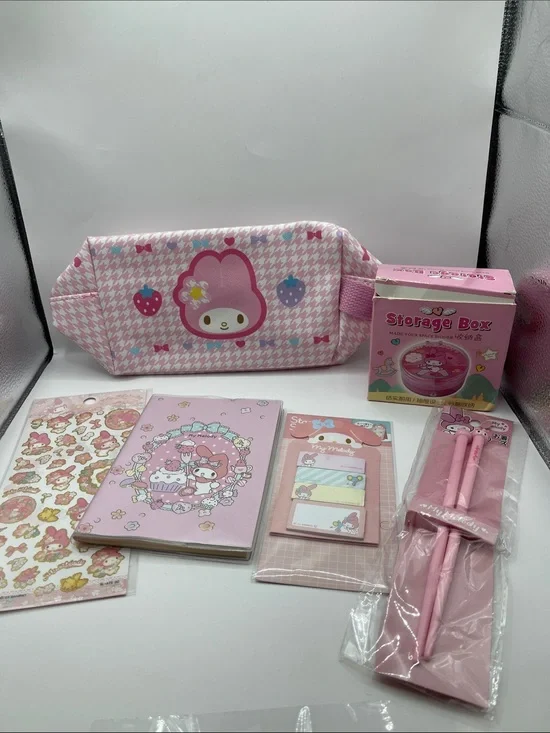Sanrio My Melody 6 piece Set - Pencil Case & Stationery