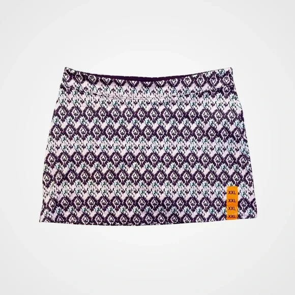 Tranquility by Colorado Clothing Womens XXL Purple Ikat Diamond Active Skort NWT