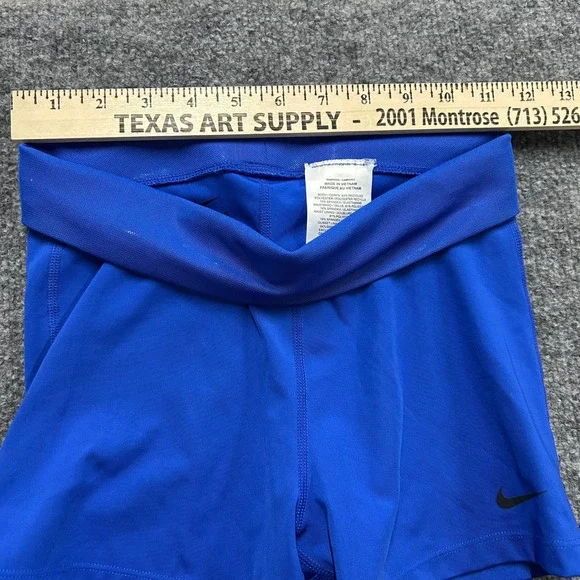 Nike Athletic Shorts Womens Size S Blue Dri-Fit Pro Compression Yoga Gym Workout