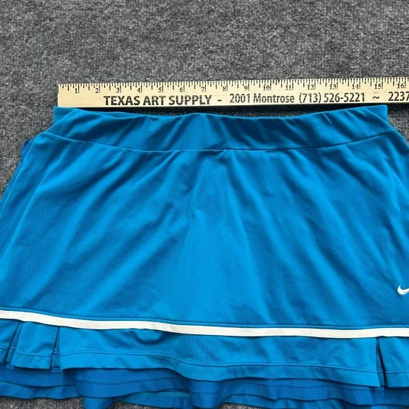 Nike Skort Womens Size L Blue Dri-Fit Pleated Athletic Tennis Golf Skirt