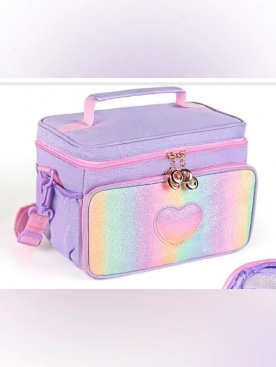 Lavender Heart Girls Cosmetic Bag