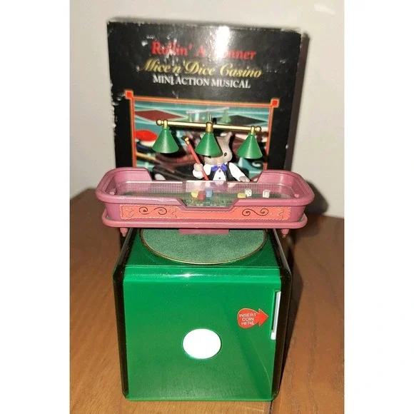 Vintage 1996 Enesco - Rollin' A Winner - Mice N Dice Casino - Musical‎ Wind Up