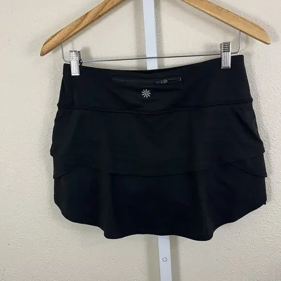 Athleta Swagger Layered Skort Women’s Small Ruffle Running Tennis Black