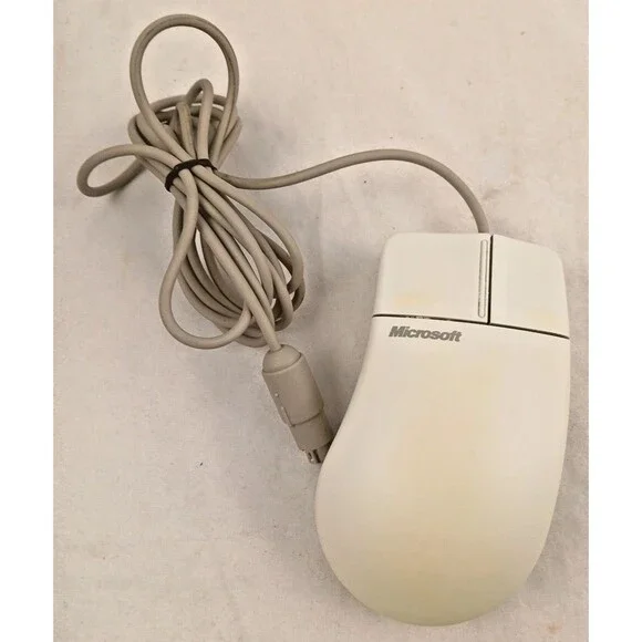Vintage Microsoft Mouse Port Compatible Mouse 2.0A 58269 2-Button PS/2, Wired