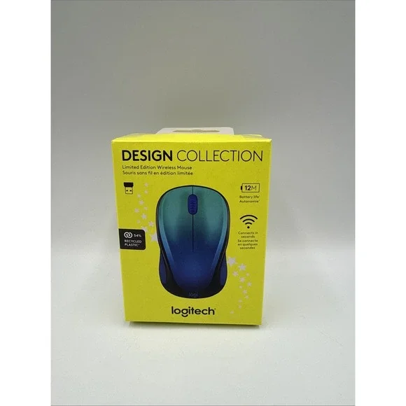 Logitech M317C Wireless Optical Mouse USB Receiver PC/MAC - Blue Aurora