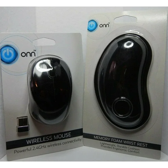 New ONN Computer Wireless Mouse & Memory Foam‎ Wrist Rest Computer Electronics