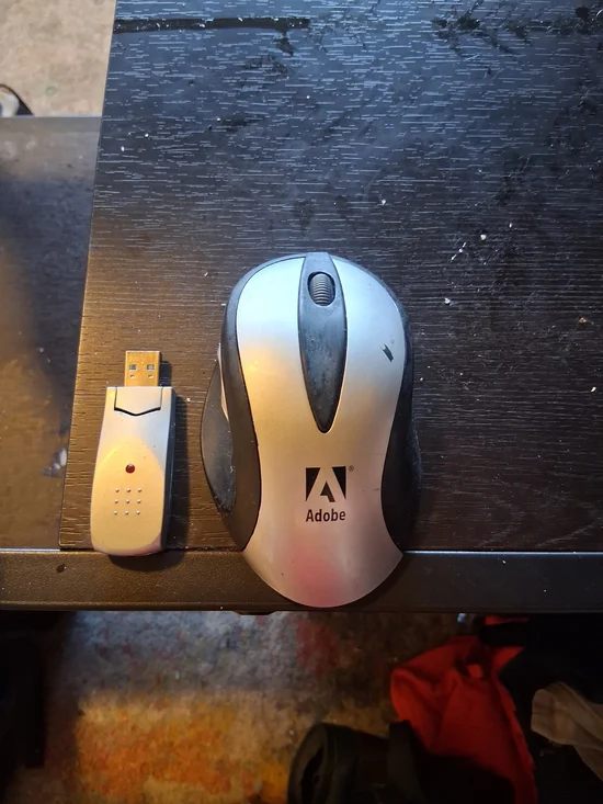 -Branded Wireless Optical Mouse in Silver and Black