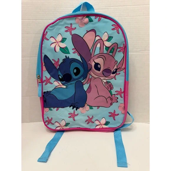 Disney Lilo & Stitch Angel Blue Pink Tropical Backpack Fast Forward 384080 NEW