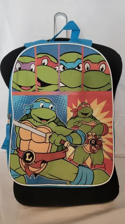 Teenage Mutant Ninja Turtles TMNT Kids Backpack Glitter School Book Bag Blue...
